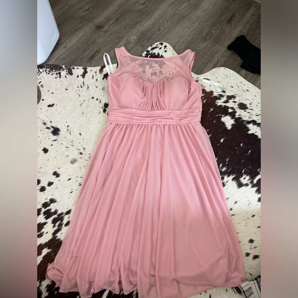 David’s bridle pink bridesmaid dress, size 10.